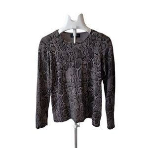 Jones New York Silk Blend Snake Print Knit Top